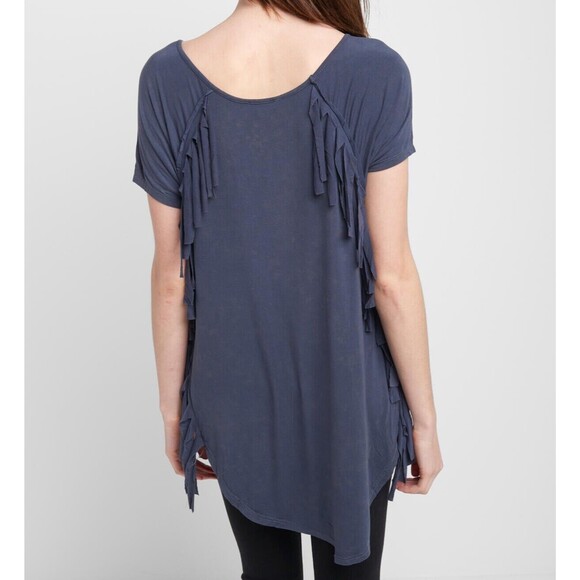 Rain Casual Tassel T Shirt Top Purple Size Small Retro Grunge Punk - Picture 2 of 8